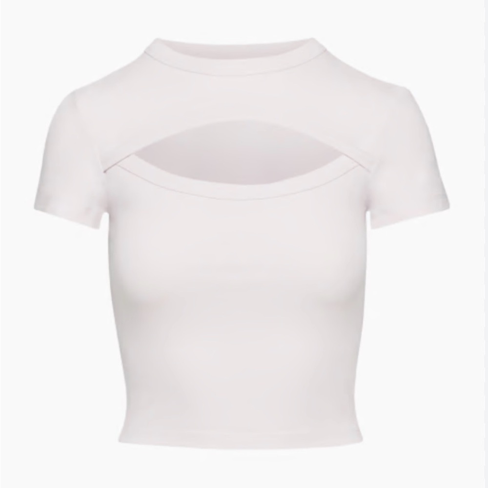 Aritzia White Cutout Crop Top
